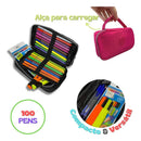 Estojo Escolar Svg Jumbo Escolar C/ Alça Box 100 Pens Cor Preto Liso