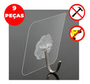 Kit 9 Suporte Adesivo Parede Transparente Dupla Face