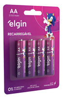 Pilha AA Elgin Recarregável 82175 cilíndrica kit de 4 unidades 2700 mah