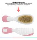 Kit Pente E Escova Natura Para Bebê +0 Meses Chicco Cor Rosa
