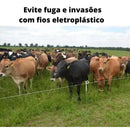 Fio Eletroplastico Para Cerca Elétrica Rural 15/6 - 15 Fios Polímeros de Plástico / 6 Fios Aço Galvanizado - Rolo 500m Azul