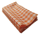 10 Toalhas Tnt Xadrez Festa Decoracao - 70x70cm Divers Laranja