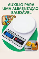 Balança Digital De Precisão Cozinha 0 A 10 Kg Profissional E Uso Domestico Nutricional Para Pesar Alimentos Ou Confeitaria Comida Cor Branco Marca Davely