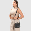 Bolsa Feminina Transversal E Bolsa pequena com Carteira feminina Preta kit completo