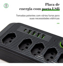 Extensão Coibeu Wkc-541 10 Tomadas 2m 4 Usb Bivolt