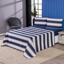 Jogo Lençol Casal King 3 Peças Elástico Cama Box Algodão Cor Listrado Desenho Do Tecido Estampas