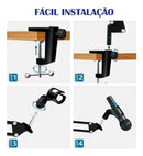 Carbon Braço Articulado Aço Suporte de Mesa para Microfone Preto
