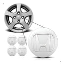 Kit 4 Calotinha Miolo Centro Roda Honda Fit City Prata 58mm