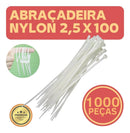 1000 Abraçadeira Nylon ABCD25X100 Lacre Fita Cinta Plástica Cor Branco MFL