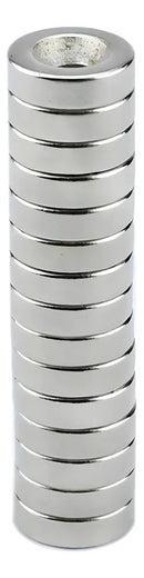 Kit com 10 Peças de Ímã de Neodímio 10x3mm N35 com Furo Central para Fixação e Projetos Criativos – Marca Neoimã
