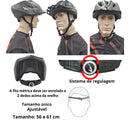 Capacete Ciclismo Bike Proteçao Kit L Preto Com Cinza Luva m