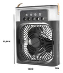 Ventilador Umidifcador Preto Ar Condicionado De Mesa Led Usa Gelo Turbomix