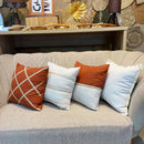 Kit 4 Capas Almofada Luxo Linho Estilo Boh Terra Cota com Cru
