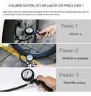 Calibrador De Pneus Portátil Carro Moto Flexível Manômetro