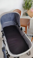 Colchão Carrinho Bebê Acolchoado Colchonete Moises Algodão Cor Preto