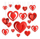 Faixa 3d Cortina Coração Vermelho Prender No Teto De Vermelho