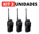 Kit 3 Radio Comunicador Walktalk 12km Segurança Profissional Cor Preto