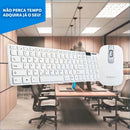 Kit de teclado e mouse sem fio Português Brasil ABNT2 de cor BRANCO