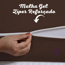 Capa Para Colchão Casal Malha Ziper Resistente Rapido Cor Tabaco