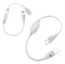 Kit 5 Conector Fonte Fita Led Mangueira Chata Bivolt Plugue Branco-frio