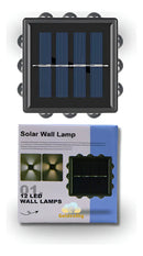 2 X Arandela Solar 4 Focos Parede Slim 12 Fachos Led Externa Estrutura Amarelo 3000K