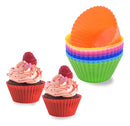Kit 12 Formas Silicone Cupcake Muffins Forminhas Redonda 7cm Air Fry Forno Microondas Pogala