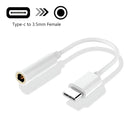 Adaptador de áudio branco USB tipo C para 3,5 mm