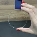 Medalha Acrílico Kit 100 Un - 7cm 2mm C/ Fita Azul & Amarela