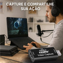Placa De Captura Hdmi Usb 3.0 Davely Full Hd Live Streaming Gravação Gamer Conversor Video Plug Play Console Video Game Stream HDMI Video Capture