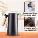 Vittak Garrafa Térmica Café 1 Litro Nórdica Cabo Madeira Mesa Posta Cor Preta