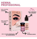 Henna Menela Preto Profissional Para Designer De Sobrancelhas 2.5g Com Fixador e Nanotecnologia