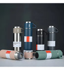 Kit Garrafa Térmica Vacuum Flask Set 500ml Com 3 Xícaras Cor Preto