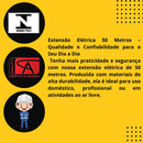 Extensão Elétrica 50 Metros 10a Cabo Pp 2x1,0 Reforçada Cor Preto Click Cabos