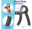 Handgrip Mão Ajustável 60kg Contador Fisioterapia Academia Cor Preto
