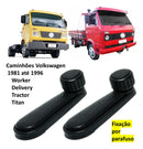 Par Manivelas Vidro Saveiro Gol Quadrado Bola G2 Preta Metal Preta