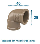 Kit 50 Cotovelo Joelho 3/4 Fortlev 90° Soldável 25mm Marrom