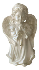 Anjo Decorativo 20 Cm Branco Perolado Gesso Escultura Branco Perolado