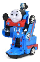 Trem Trenzinho Thomas TK - 1177 Vira Robô Musical Com Luz E Som Cor Azul Toy King