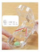 Porta-pastillas Platina cortador de comprimidos - reservatório transparente