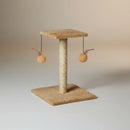 Arranhador Para Gatos Poste Com Brinquedo Duplo Exclusivo Cor Bege