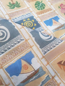 Tnt Estampado Moana Praia Maui Decoracao 1,40mx 2 Metros Moana Marrom