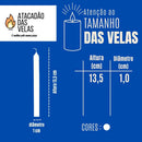200 Velas Palito Branca Atacado 13,5 Cm De Qualidade
