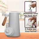 Vittak Garrafa Térmica Café 1 Litro Nórdica Cabo Madeira Mesa Posta Cor Branca