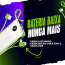 Power Bank 20.000 Mah Carregador Usb Portátil Com Cabo Carregamento Turbo Preto