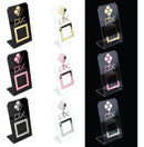 Placa Pix Qr Code Display Para Pagamentos Acrílico Branco Cor Branco e Rosa Plaquinha Balcão Bancada Loja Comércio