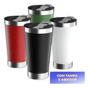 Copo Térmico De Cerveja Aço Inox 473ml Com Tampa
