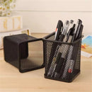 Kit Porta Caneta Organizador De Mesa Escritóri Preto Redondo