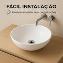 Cuba Pia Banheiro Redonda De Apoio Lavabo 30cm Sob Branco