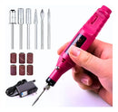 Lixadeira Elétrica Motor Unha Motorzinho Portátil Gel Cor Rosa-chiclete
