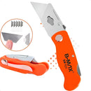 B-Max BM323 Estilete Compacto Dobrável 5 Lâminas Afiado Canivete Laranja